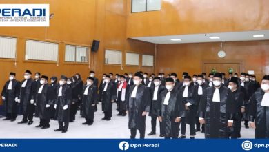 Pengangkatan dan Pengambilan Sumpah Advokat PERADI Di Wilayah Hukum Pengadilan Tinggi Bandung