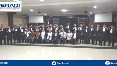 Pengangkatan dan Pengambilan Sumpah Advokat PERADI di wilayah Hukum Pengadilan Tinggi Medan